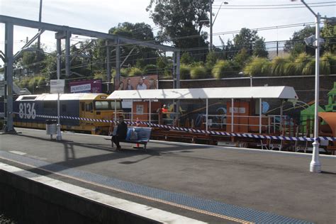 8136 at the Sydney end of a ballast train at Erskineville station - Wongm's Rail Gallery