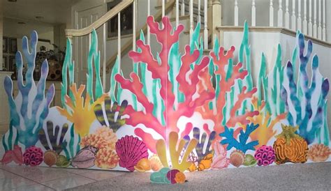 PACIFIC PARADISE Coral reef cutout 10ft x 5ft. Foam board,, Home made ...