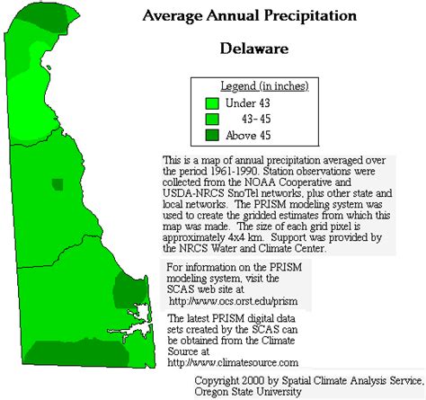 Delaware Precipitation Map