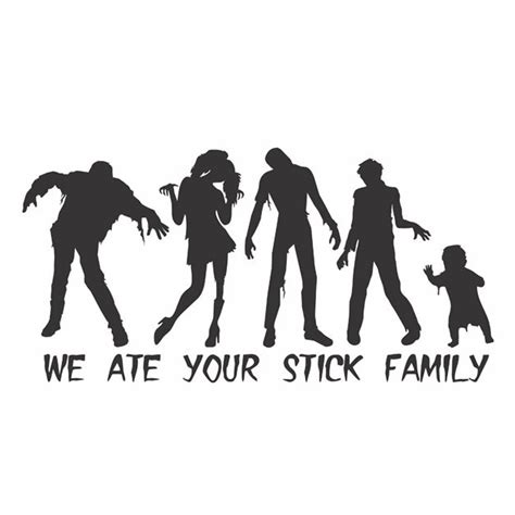 Zombie Stick Figure Family Decal Printed On White Vinyl | Etsy