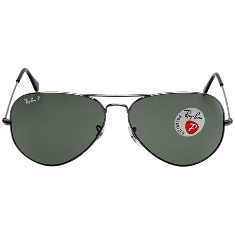 Ray-Ban RB3025 Aviator Classic Sunglasses, 62mm Green / Gunmetal / Green Classic G-15 ...