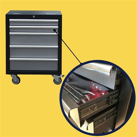 5 Drawer Rolling Tool Chest Garage Workbench with Caster Cabinet - S ...