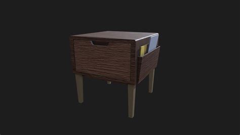End table - wooden with magazine rack - Download Free 3D model by ...