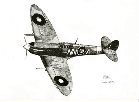 Greeting Card - Pen & Ink Drawing, A5 - Spitfire by PetesPiccies on Etsy | Ink pen drawings ...