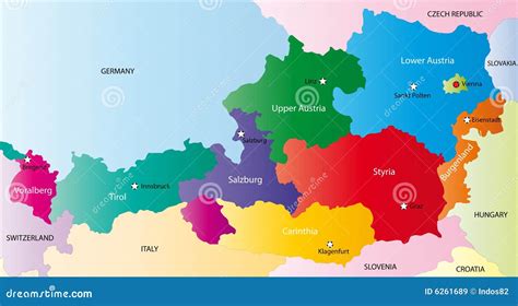 Map Of Austria Royalty Free Stock Images - Image: 6261689