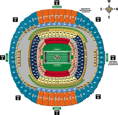 New orleans mercedes superdome seating chart