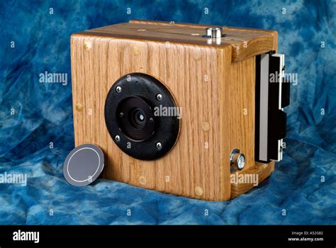 home made wooden pinhole camera 4x5 format laser drilled pinhole red ...