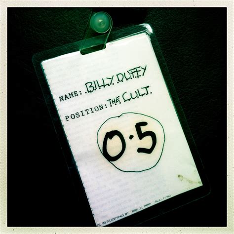 Billy's Laminate from The Cult Love Tour 1985 (back) - Billy Duffy