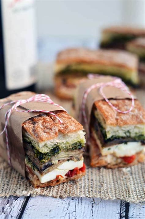 Eggplant, Prosciutto, & Pesto Pressed Picnic Sandwiches - Host The Toast