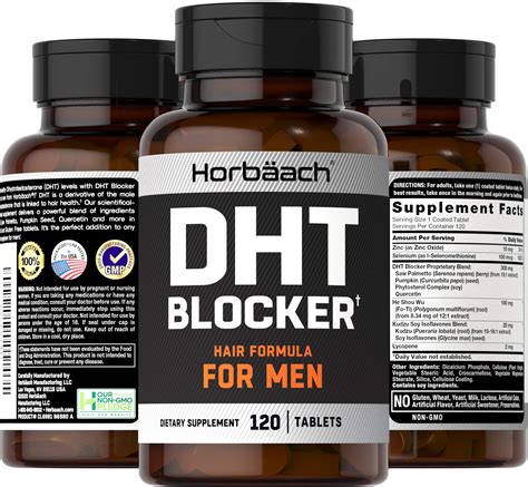 DHT Blocker | 120 Tablets | Supplement for Men | Non-GMO and Gluten Free Hair Formula Blend | by ...