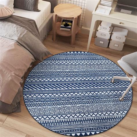 GlowSol 4x4 Boho Moroccan Circle Area Rug Modern Geometric Round Area ...