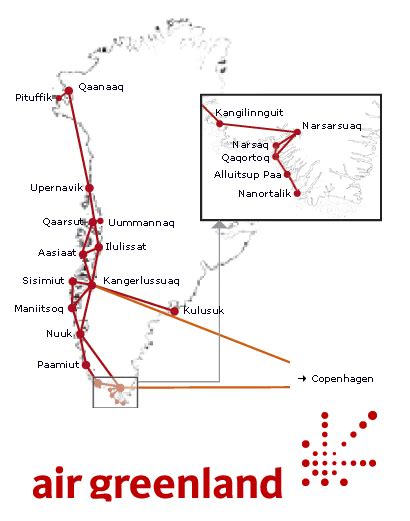 Air Greenland route map