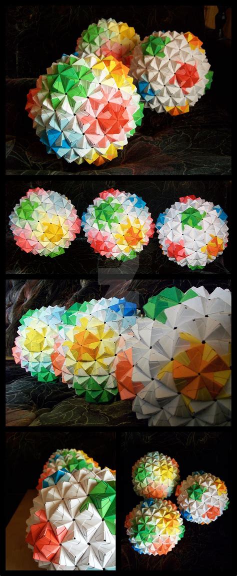 3 Sonobe Origami Balls by lonely--soldier on DeviantArt