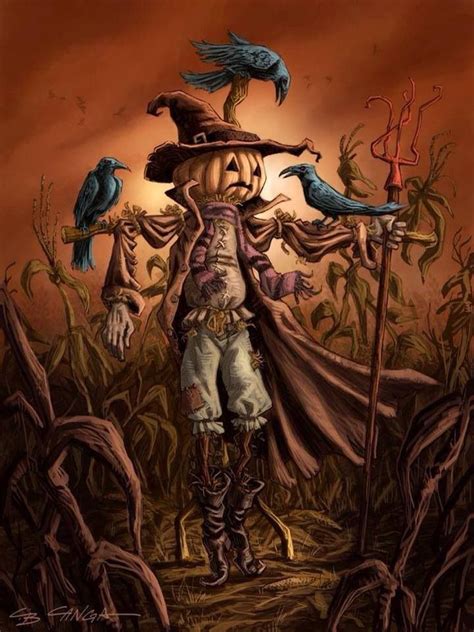 Sad he can't scare the crows away Carte Halloween, Halloween Scarecrow, Halloween Artwork ...