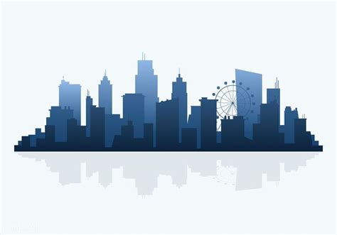 Blue silhouette cityscape background vector | free image by rawpixel ...