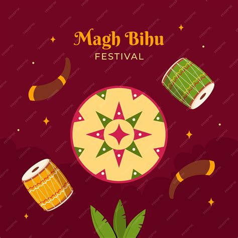 Free Vector | Flat magh bihu festival celebration illustration