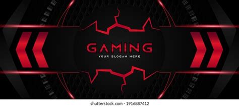 Futuristic Red Black Abstract Gaming Banner Stock Vector (Royalty Free) 1916887412 | Shutterstock