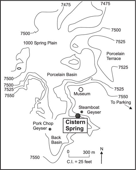 Topographic map of the Norris Geyser Basin with detailed location of... | Download Scientific ...