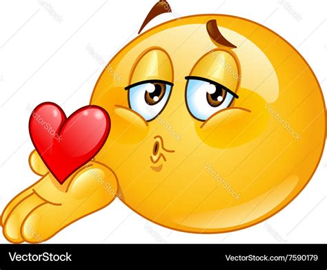 Blowing kiss male emoticon Royalty Free Vector Image