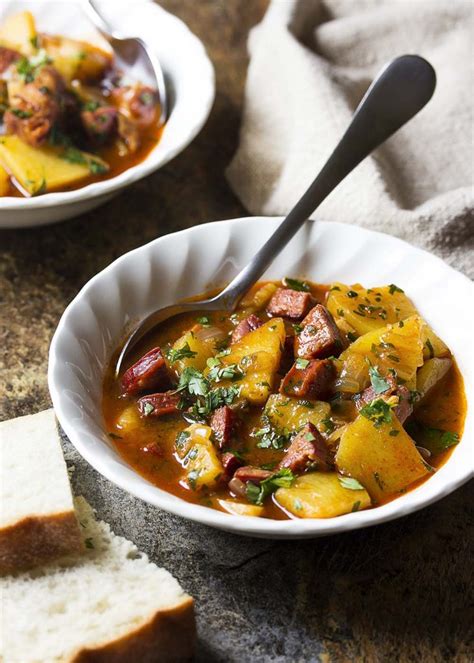 Spanish Potato and Chorizo Soup - Just a Little Bit of Bacon