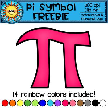 Pi Symbol Rainbow Clip Art FREEBIE by Deeder Do Designs | TPT