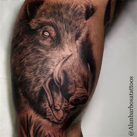 #tattoo #tattoos #alanbarbosatattoos #boar | Animal tattoos, Bull skull ...