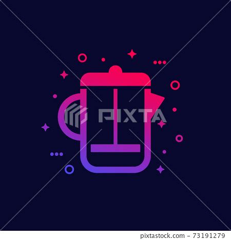 french press coffee maker icon - Stock Illustration [73191279] - PIXTA