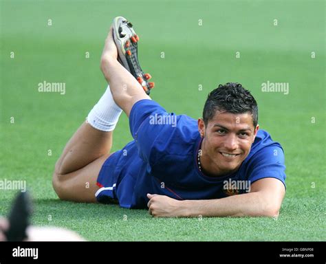 Manchester United's Cristiano Ronaldo stretches ahead of his sides ...