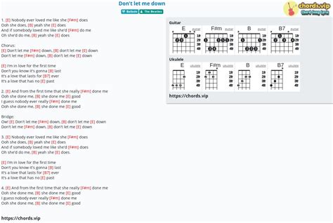 Chord: Don't let me down - tab, song lyric, sheet, guitar, ukulele ...