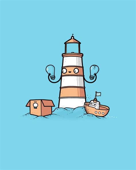 Image result for lighthouse puns | Funny doodles, Illustration, Cute illustration