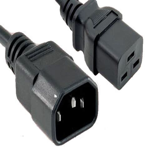 Power Cord, IEC C19 Plug to C14, 14/3, 15A, 250V, 10' - Compatible ...