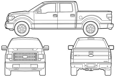 Ford F-150 2015 Blueprint - Download free blueprint for 3D modeling