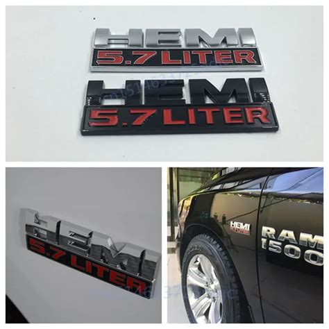 20pcs For Dodge Ram Jeep 5.7 Liter Hemi Logo Decal Emblem Nameplate ...