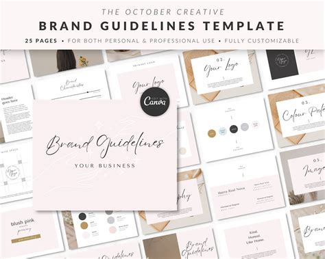 Brand Guidelines Canva Template, Brand Style Guide Template, Minimal ...