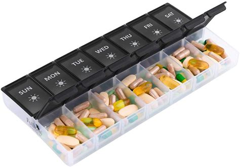 Extra Large Daily Pill Cases Oversized AM PM Pill Box Fullicon