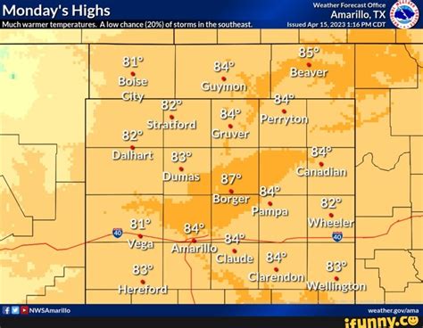 Weather Forecast Office Monday's Highs Amarillo, TX 'Much warmer ...