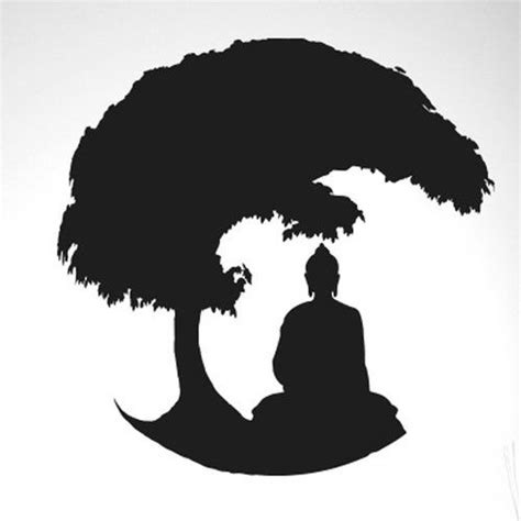 East Urban Home Gautama Buddha Under Bonsai Tree Wall Sticker | Wayfair ...