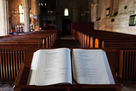 Open Bible At The Front Of A Church Photograph by John Short