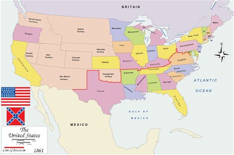 1861 Map Of The United States Of America - Map