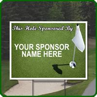 Golf Hole Sponsor Sign - Full Color with Golf Green and Pin Image