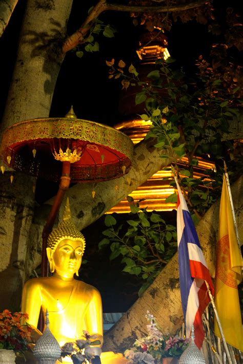 Buddha and Temple at Night
