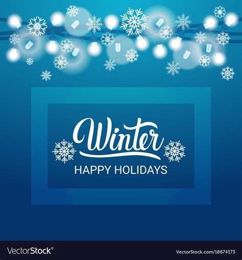 Happy winter holidays banner beautiful snowflakes Vector Image