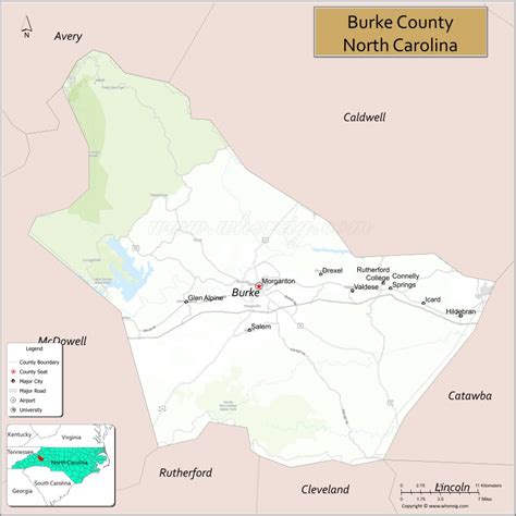 Map of Burke County, North Carolina - Thong Thai Real