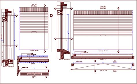 Rolling door design with sectional view