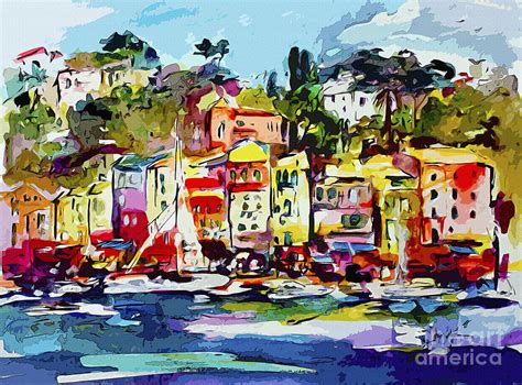 Portofino Modern Art Italy Painting by Ginette Callaway - Fine Art America