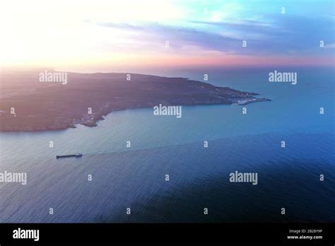 Aerial view of istanbul bosphorus at sunset Stock Photo - Alamy