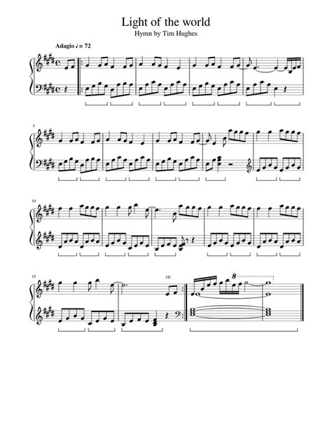 Light of the world Sheet music for Piano | Download free in PDF or MIDI | Musescore.com