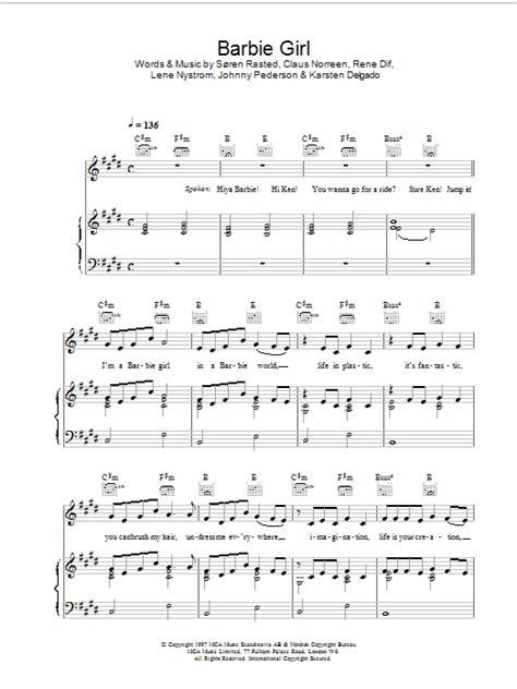 Barbie Girl | Sheet Music Direct