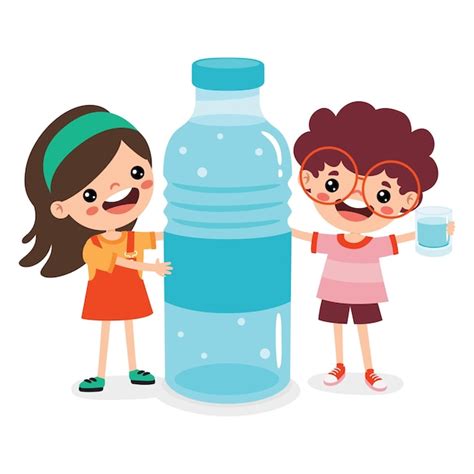 Dibujo de dibujos animados de agua potable | Vector Premium