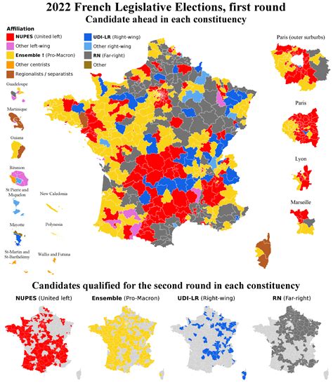 [OC] 2022 French Legislative Elections, first round results : r/MapPorn